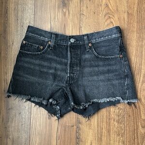 Levi’s black denim cutoff shorts, size 27